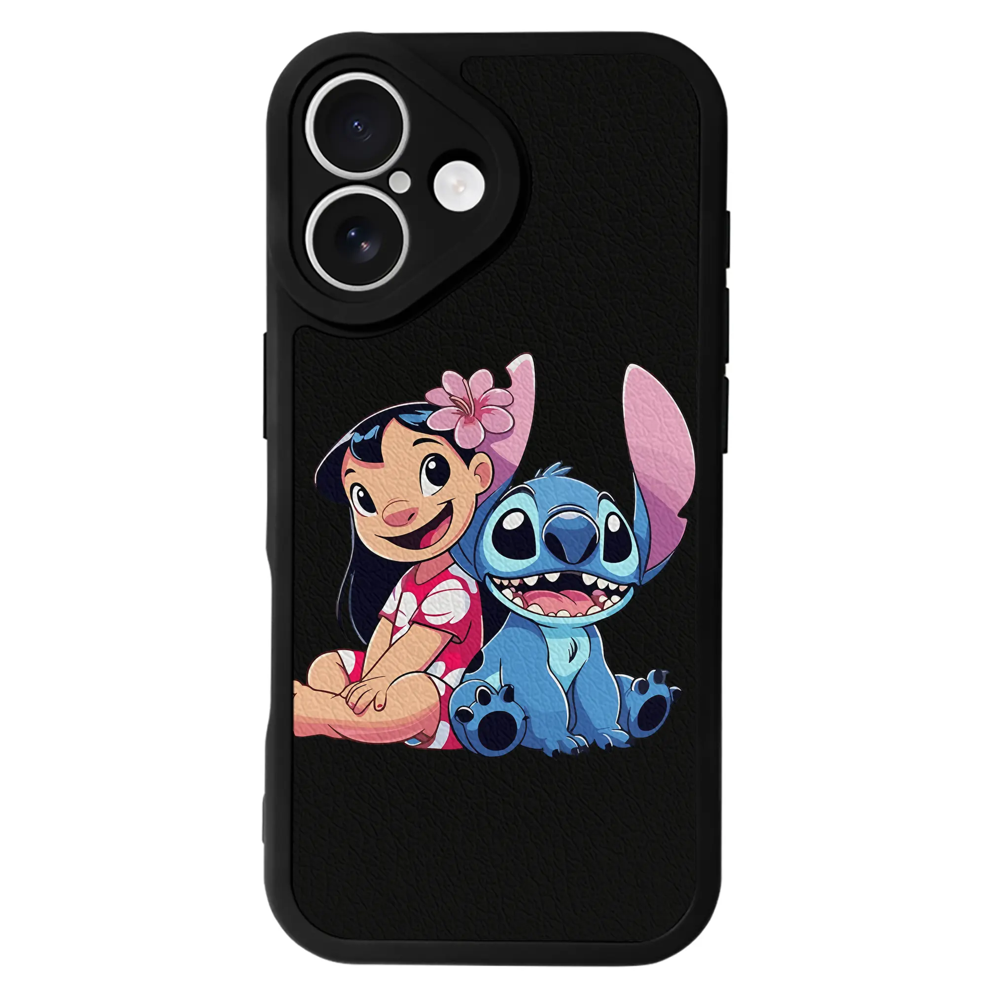 リロ＆スティッチ グッズ リロ - IPhone 16シリーズ対応 ・ シリコンスマホケース ・ レザー調 ・ 高精度フィット ・ 耐衝撃 ・ ワイヤレス充電対応 ・ 精密カット